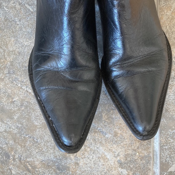Etienne Aigner Black Leather Ankle Boots w Pointy Toes Lyle Style size 6 - Picture 7 of 13